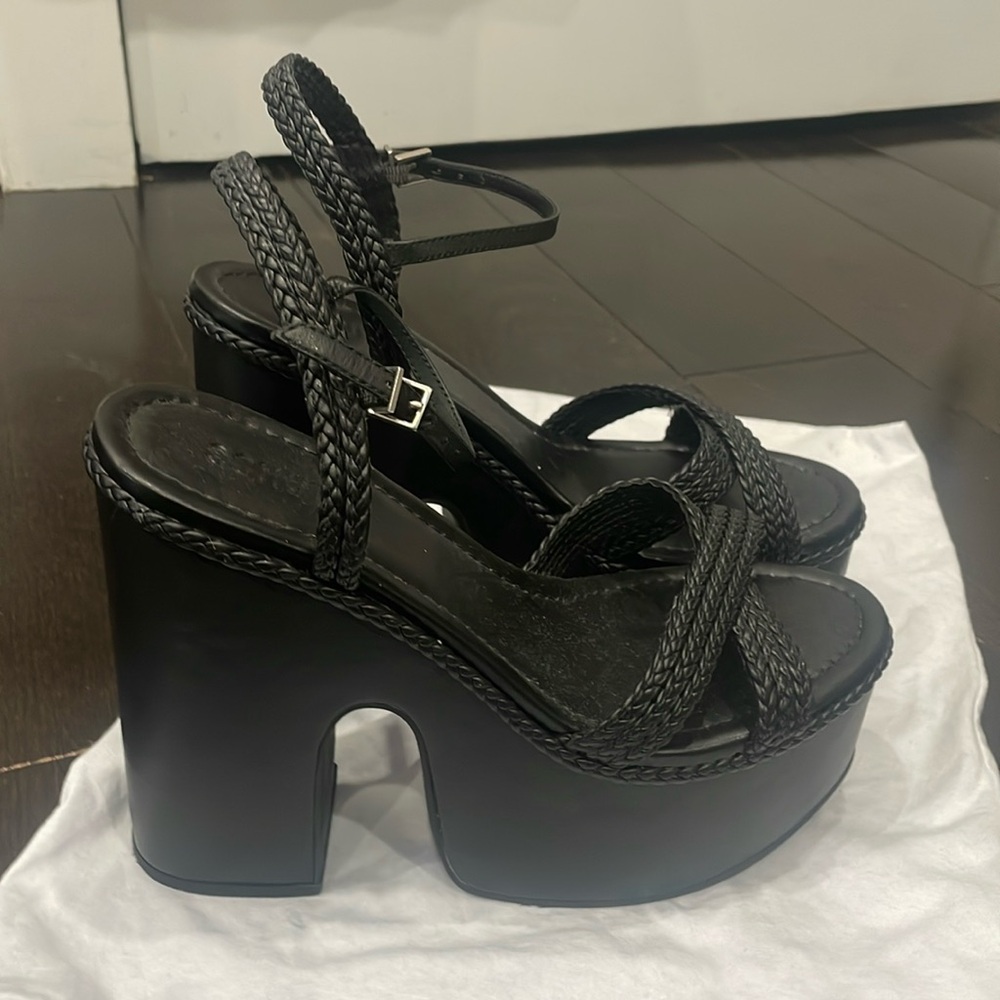 Schutz Black platform sandals